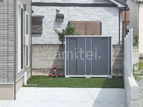 スチール 物置 イナバ シンプリー 2160×905×1903 MJX-219E  人工芝 防草シート加工 ヨシミツ毛織 リアル人工芝 35mm 