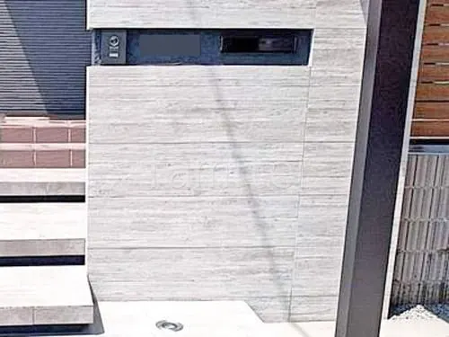 門柱 壁タイル貼り タカショー 木製調セラ ウォール RC杉板 郵便受けポスト ユニソン コラーナ15