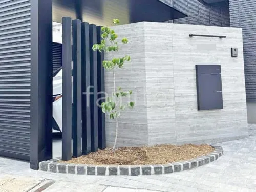 シンボルツリー ハナミズキ 落葉樹 植栽 ピンコロ石花壇