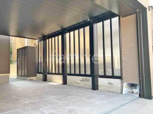 カーポート２台(ワイド) ツイン 三協アルミ ビームス プレミアムタイプ 積雪30cm対応 フラット屋根 折板屋根