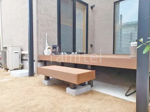 人工木デッキ  三協アルミ 人工木 ヴィラウッド 人工木幕板仕様 