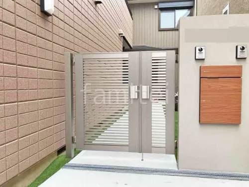 親子両開き 門扉 LIXIL AB YR1型 細横桟 