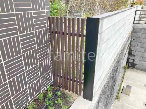 アルミ形材 フェンス  木目調目隠しウォール　格子ウッド 目隠し 木調・ラティス