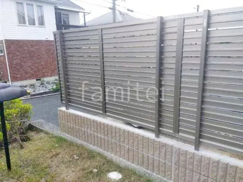 アルミ形材 フェンス LIXIL AB YS3型 横スリット3 目隠し ブロック塀 （化粧ブロック） ユニソン シャモティ 