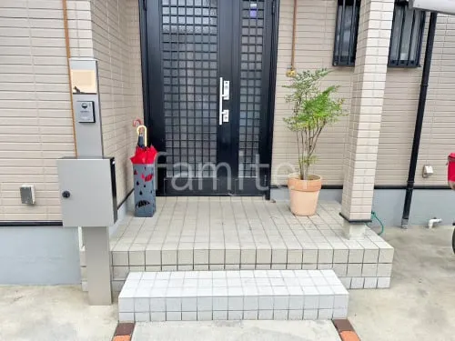 機能門柱 YKKAP シンプレオポストユニット1型 パターン4 玄関アプローチ階段 床タイル貼り LIXIL 厨房用床タイル