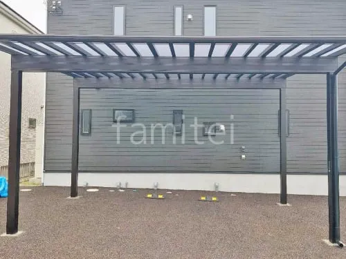 カーポート２台(ワイド) ツイン YKKAP エフルージュ 積雪50cm対応 フラット屋根