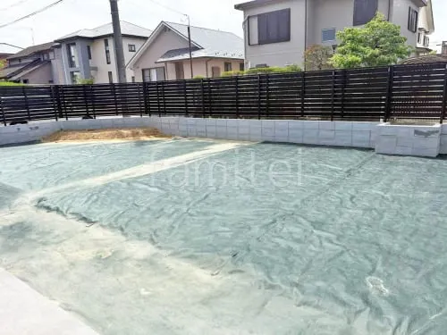 防草シート敷き