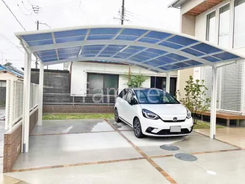 カーポート２台(ワイド) ツイン YKKAP アリュース アール屋根