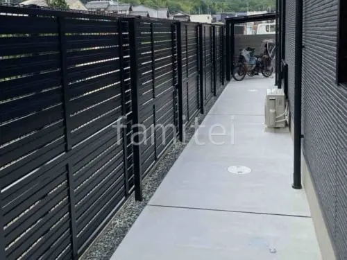 アルミ形材 フェンス LIXIL AB YS3型 横スリット3 2段柱 60角 目隠し