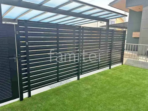 アルミ形材 フェンス LIXIL AB YS3型 横スリット3 2段柱 60角 目隠し