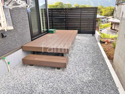 犬走り 防犯砂利敷き バラス砕石 防草シート加工