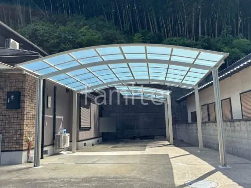 カーポート２台(ワイド) ツイン YKKAP アリュース アール屋根