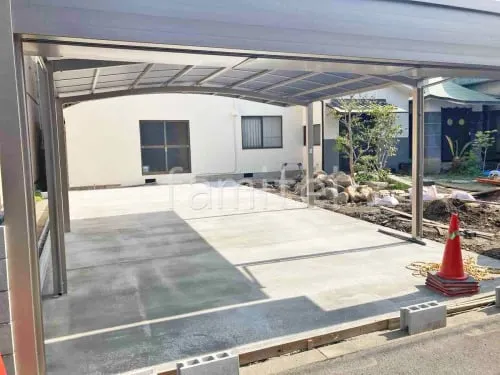 独立シャッター2台ワイド  LIXIL シャッターS Fタイプ 電動式  カーポート２台(ワイド) ツイン LIXIL ネスカＲ アール屋根