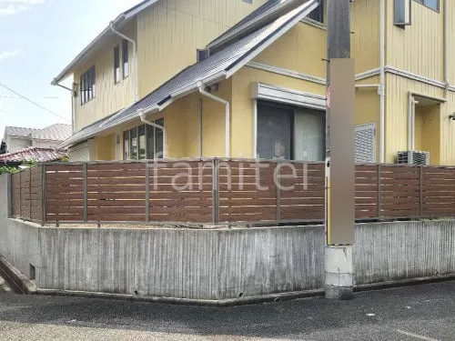 アルミ形材 フェンス LIXIL 木製調AB YS3-K型 横スリット3 片面 目隠し 木調・ラティス