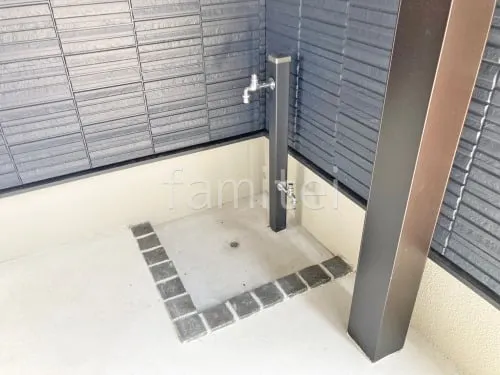 立水栓  ユニソン スプレスタンド60 蛇口2個付 洗い場モルタル仕上 