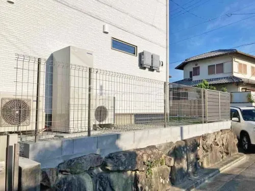 スチールメッシュ フェンス YKKAP イーネット3F型 スチール柱 境界・メッシュ ブロック塀 （化粧ブロック） 太陽エコブロックス 普通CB 