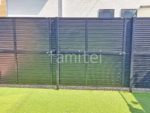 アルミ形材 フェンス LIXIL AB YL3型 横ルーバー3 2段柱 60角 目隠し