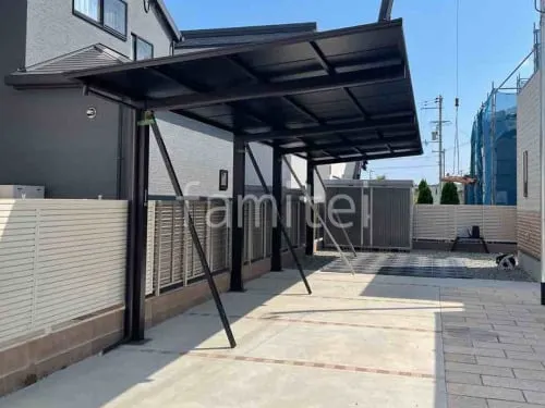 カーポート２台(縦) 連棟 YKKAP エフルージュ FIRST フラット屋根