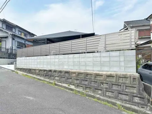 ブロック塀 （化粧ブロック） 太陽エコブロックス 普通CB  アルミ形材 フェンス LIXIL AB YS3型 横スリット3 目隠し