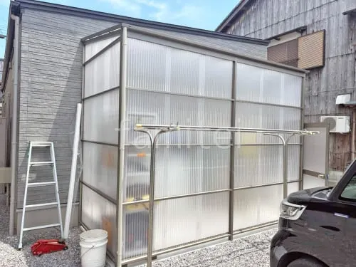 ドア付き ストックヤード 三協アルミ オイトック 波板タイプ 積雪50cm対応 