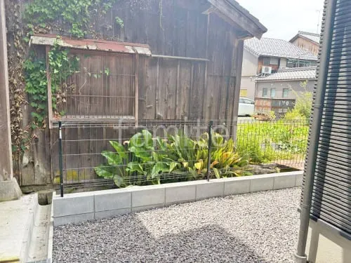 ブロック塀 （化粧ブロック） 太陽エコブロックス 普通CB  スチールメッシュ フェンス YKKAP イーネット3F型 スチール柱 境界・メッシュ