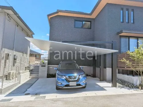 カーポート２台(ワイド) ツイン LIXIL カーポートSC 後方支持 フラット屋根 後ろ柱 吊り下げ屋根