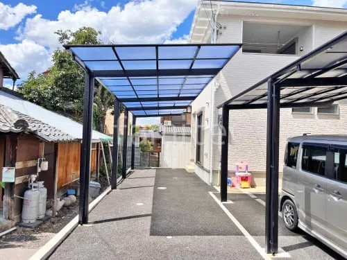 カーポート２台(縦) 連棟 LIXIL ネスカＦ フラット屋根