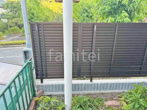 アルミ形材 フェンス YKKAP シンプレオYL1型 横ルーバー 目隠し ブロック塀 （化粧ブロック） ユニソン リブスプリットn 