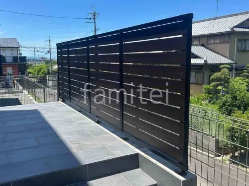 アルミ形材 フェンス LIXIL 木製調AB YS3型 横スリット3 目隠し 木調・ラティス