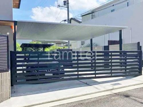 カーポート２台(ワイド) ツイン 三協アルミ FII フラット屋根 吊り下げ屋根