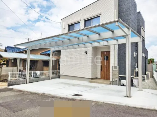 カーポート３台 （横ワイド トリプル） YKKAP エフルージュ FIRST フラット屋根