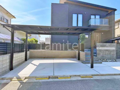 カーポート２台(ワイド) ツイン YKKAP エフルージュ FIRST フラット屋根