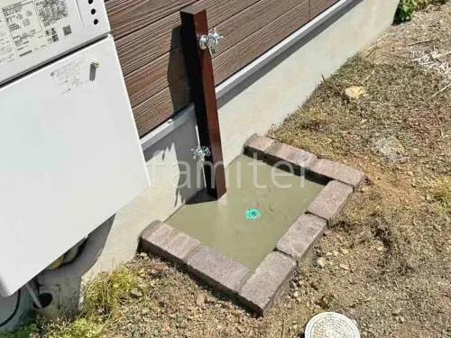 立水栓 ユニソン スプレスタンド60ソリッド 蛇口2個