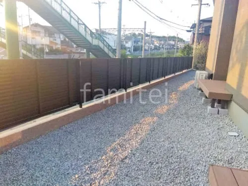 アルミ形材 フェンス YKKAP 木製調 ルシアスYL1F型 横ルーバー 目隠し 木調・ラティス