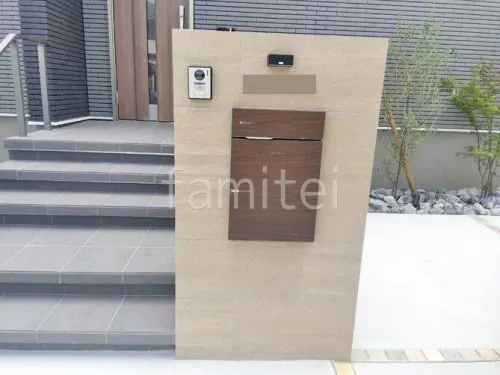 モダン門柱 壁タイル貼り タカショー セラマイカ 宅配ボックス ユニソン ヴィコDB100