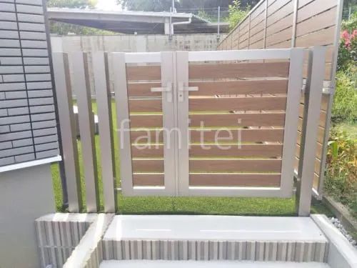 親子両開き 門扉 LIXIL 木製調 AB ウッディYS3型 