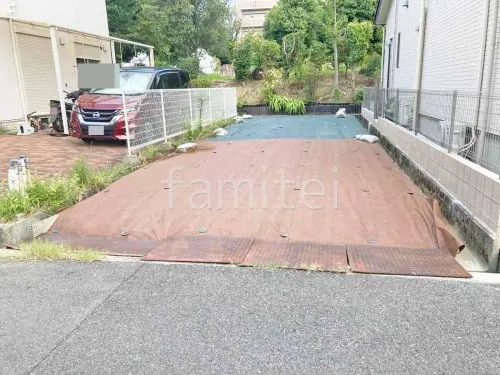 防草シート敷き