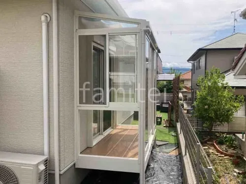 引き戸 樹脂デッキ サンルーム（テラス囲い） YKKAP ソラリアF フラット屋根