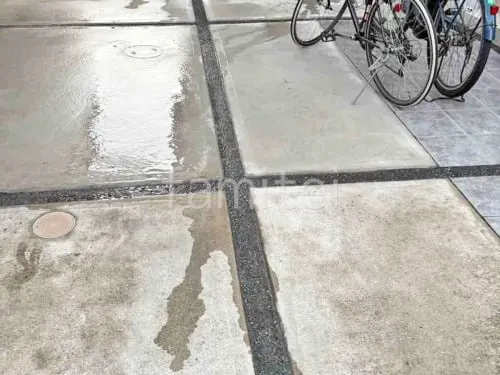 床洗い出し仕上げ 目地埋め