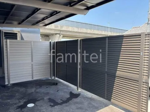 アルミ形材 フェンス LIXIL AB YM2型 横目隠し2 2段柱 60角 目隠し