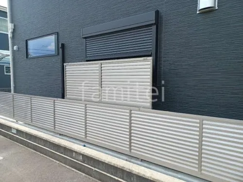 アルミ形材 フェンス LIXIL AB YL3型 横ルーバー3 2段柱 60角 上段のみ 目隠し