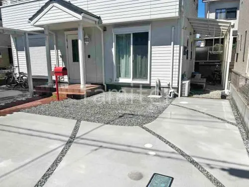 防犯砂利敷き バラス砕石 防草シート加工