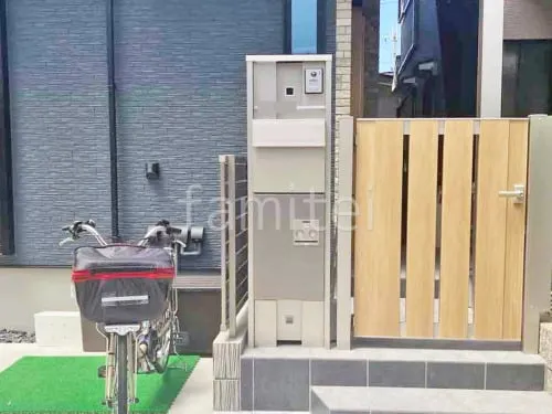 宅配ボックス門柱 （機能門柱 ） YKKAP 木製調 ルシアスポストユニットKA01型 