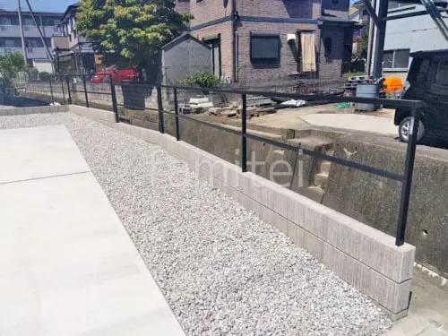 防犯砂利敷き バラス砕石 防草シート加工