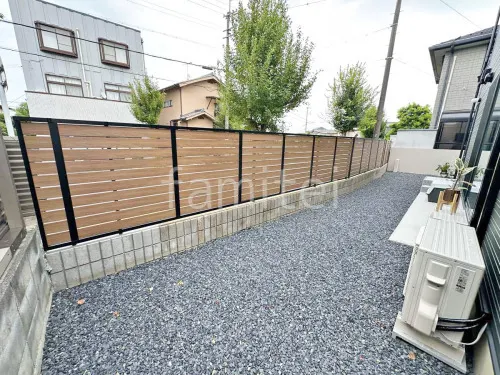 アルミ形材 フェンス LIXIL 木製調AB YS3型 横スリット3 目隠し 木調・ラティス