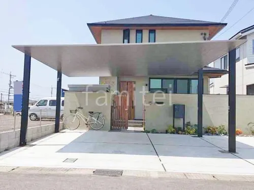 カーポート２台(ワイド) ツイン LIXIL カーポートSC フラット屋根 吊り下げ屋根