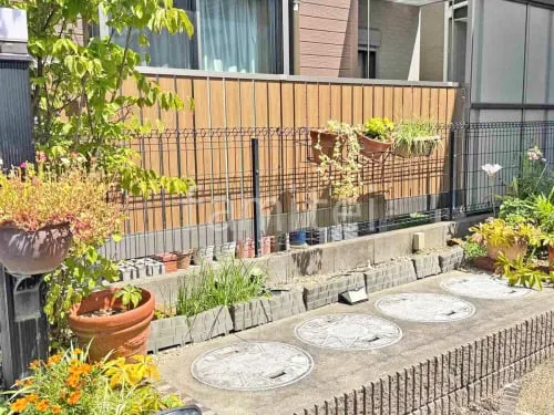 目隠しフェンス塀 LIXIL 木製調AB TS2-K型 2段柱 上段のみ