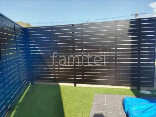 アルミ形材 フェンス LIXIL AB YS3型 横スリット3 2段柱 60角 目隠し