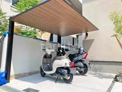 サイクルポート 自転車バイク屋根 LIXIL 木製調 カーポートSC ミニ フラット屋根 吊り下げ屋根