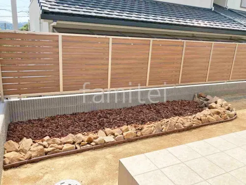 アルミ形材 フェンス LIXIL 木製調AB YS3-K型 横スリット3 片面 目隠し 木調・ラティス ブロック塀 （化粧ブロック） ユニソン ジャスティ 